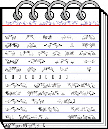 XMattsAnimalsOne Regular animated font preview