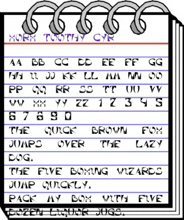 Xorx_Toothy Cyr Regular animated font preview