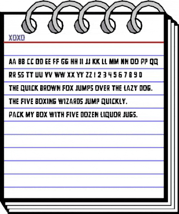 Xoxo Regular animated font preview