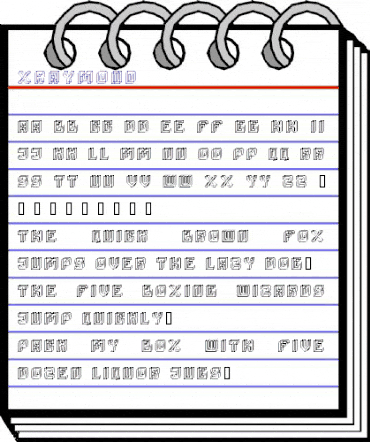 xraymond Regular animated font preview