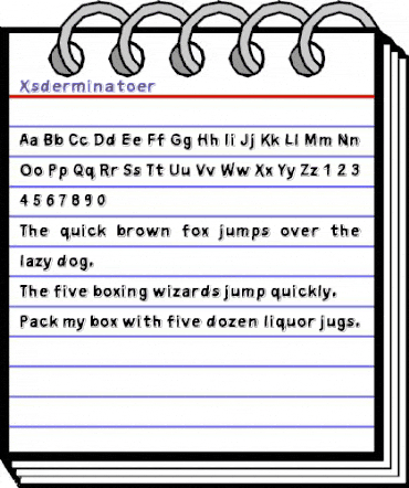 Xsderminatoer Regular animated font preview