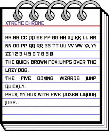 Xtreme Chrome Regular animated font preview