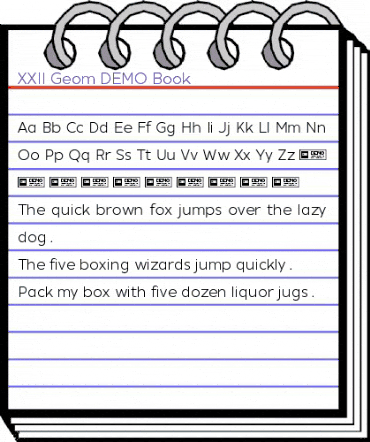 XXII Geom DEMO Book Font Preview