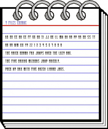 Y-Files Chrome Regular animated font preview