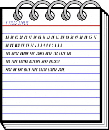 Y-Files Italic Italic animated font preview