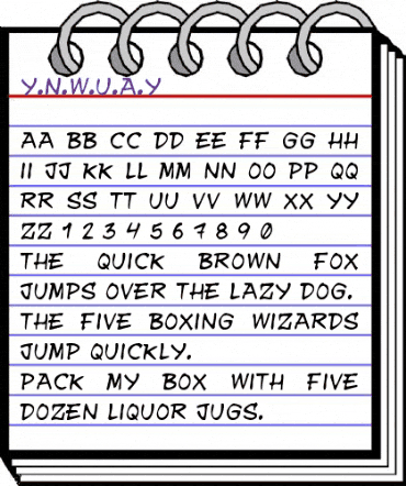 y.n.w.u.a.y Regular animated font preview