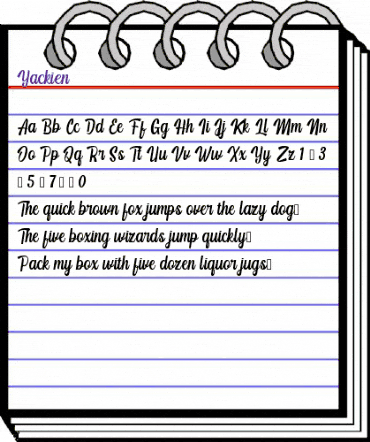 Yackien Regular animated font preview