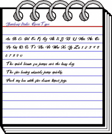 Yambag Italic animated font preview