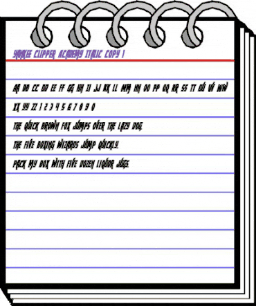 Yankee Clipper Academy Italic Italic animated font preview