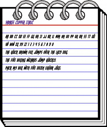 Yankee Clipper Italic Italic animated font preview