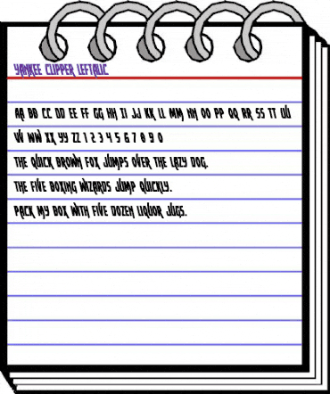 Yankee Clipper Leftalic Italic animated font preview