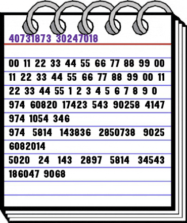 Yardbird Numerals Regular animated font preview
