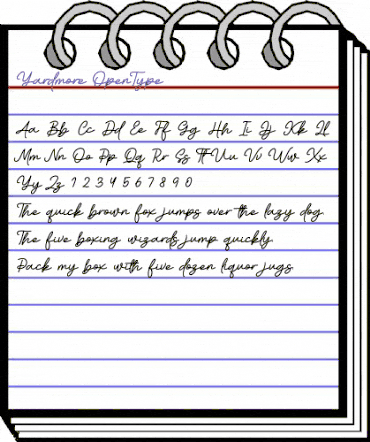 Yardmore Regular animated font preview