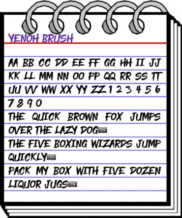 Yenoh Brush Regular animated font preview