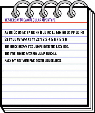 Yesterday Dream Regular animated font preview