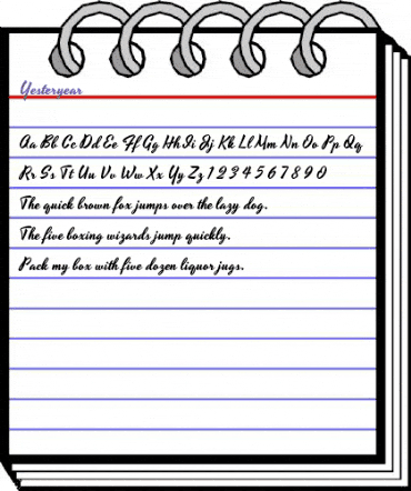 Yesteryear Regular animated font preview