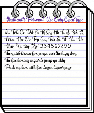 Yhulliantti Personal Use Only Regular animated font preview