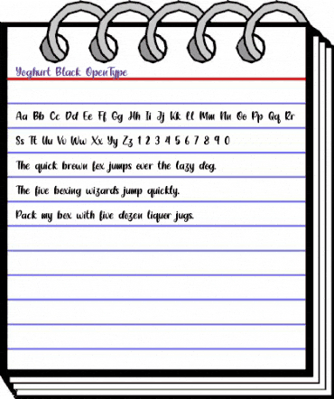 Yoghurt Black Regular animated font preview