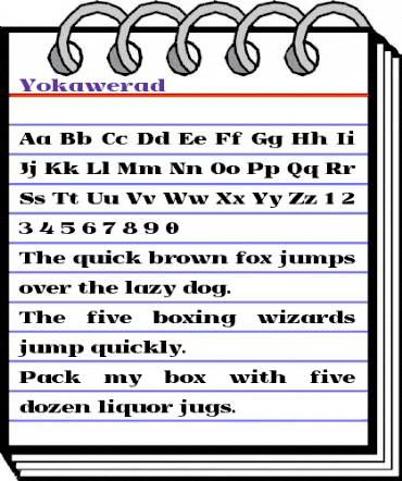 Yokawerad Regular animated font preview