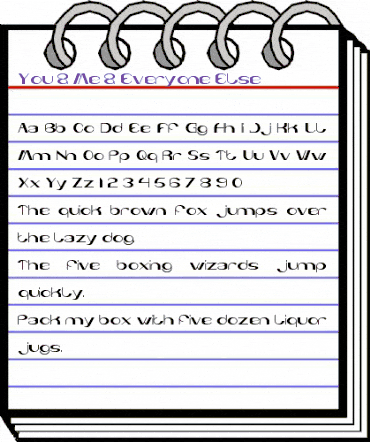 You & Me & Everyone Else Regular animated font preview