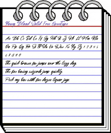 Young Blood Solid Free Regular animated font preview