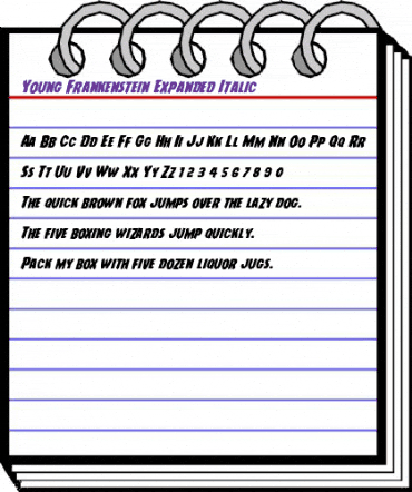 Young Frankenstein Expanded Italic Expanded Italic animated font preview