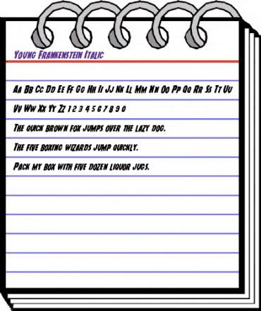 Young Frankenstein Italic Italic animated font preview