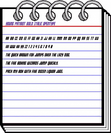 Young Patriot Bold Italic Bold Italic animated font preview