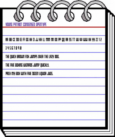 Young Patriot Condensed Condensed animated font preview