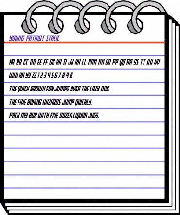 Young Patriot Italic Italic animated font preview