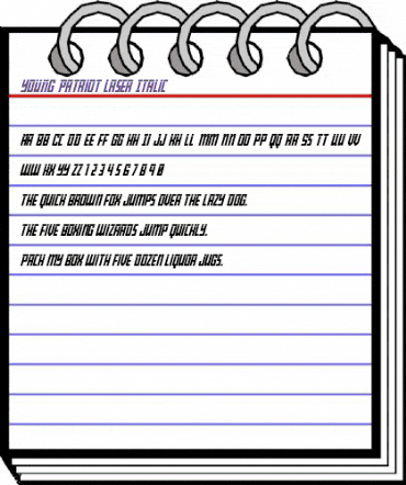 Young Patriot Laser Italic Italic animated font preview