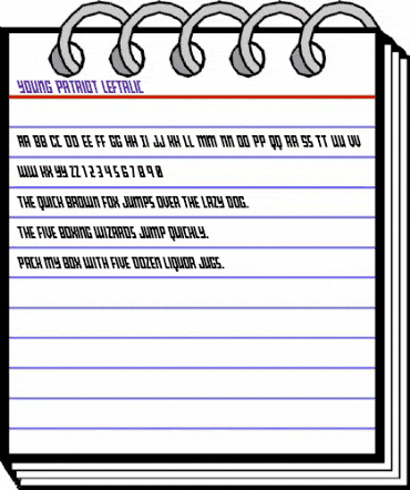 Young Patriot Leftalic Italic animated font preview