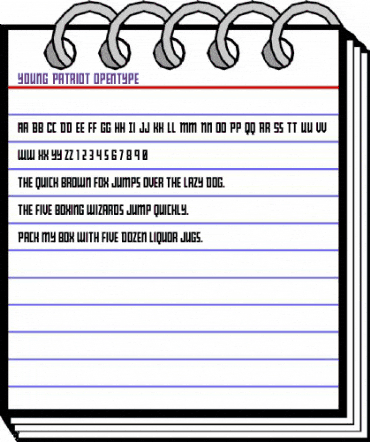 Young Patriot Regular animated font preview