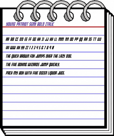 Young Patriot Semi-Bold Italic Semi-Bold Italic animated font preview