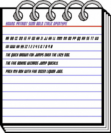 Young Patriot Semi-Bold Italic Semi-Bold Italic animated font preview