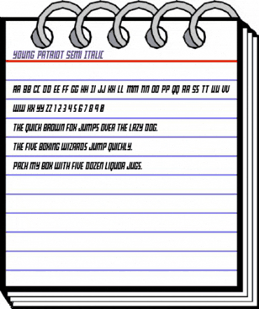 Young Patriot Semi-Italic Semi-Italic animated font preview