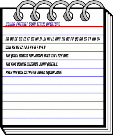 Young Patriot Semi-Italic Semi-Italic animated font preview