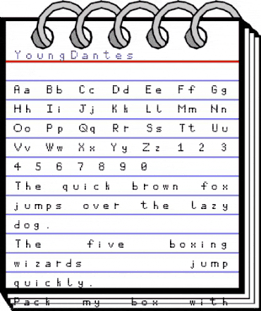 YoungDantes Regular animated font preview