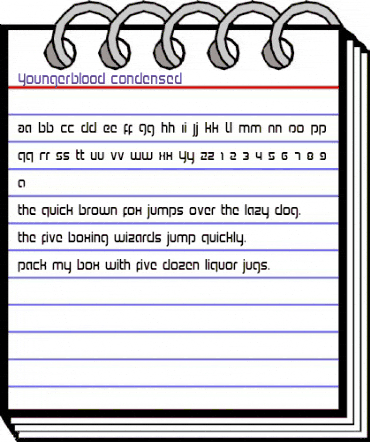 Youngerblood Condensed Condensed animated font preview