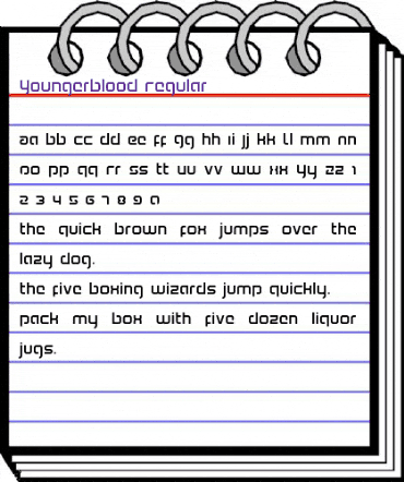 Youngerblood Regular animated font preview