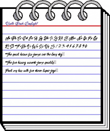 Youth Brush Daylight Regular animated font preview