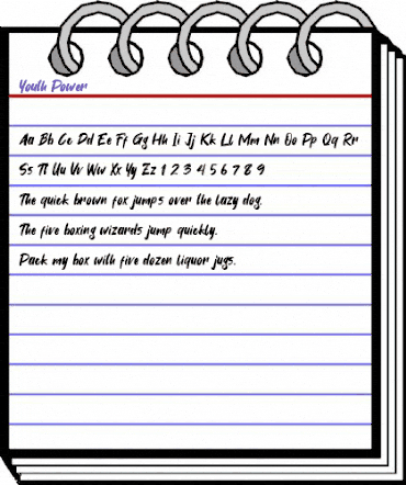 Youth Power Regular animated font preview