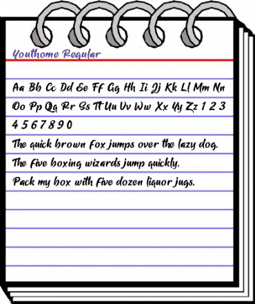 Youthome Regular animated font preview
