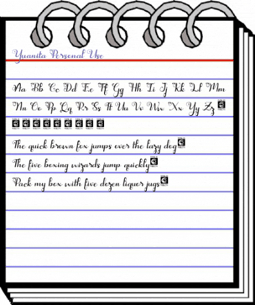 Yuanita Personal Use Regular animated font preview