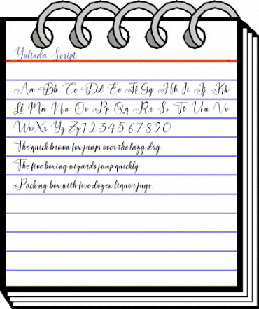 Yulinda Script Regular animated font preview