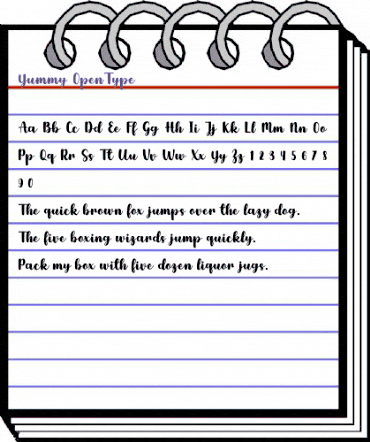 Yummy Regular animated font preview