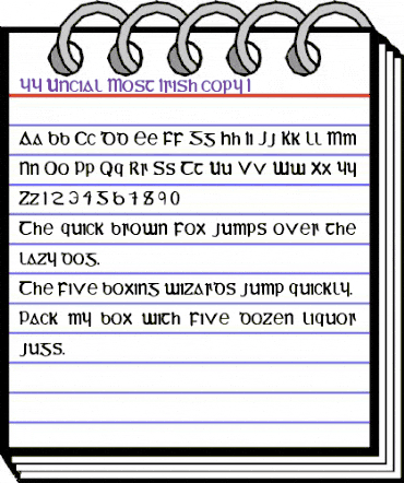 YY Uncial Most Irish Regular animated font preview