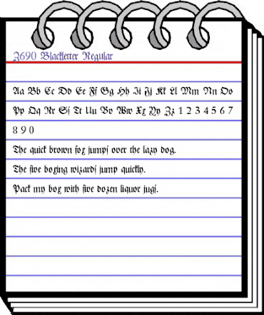 Z690-Blackletter Regular animated font preview