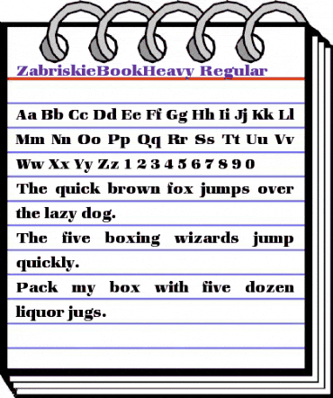 ZabriskieBookHeavy Regular animated font preview