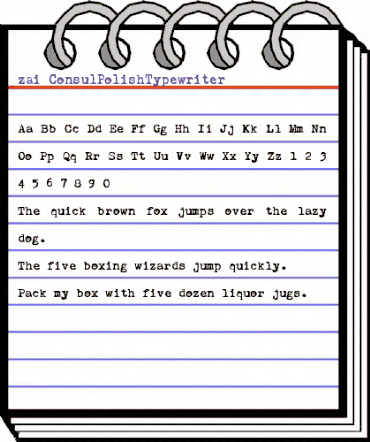 zai Consul Polish Typewriter Regular animated font preview
